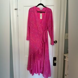 Never Fully Dressed Hot Pink Wrap Dress, Size 16, new with tags